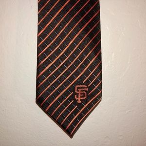 Mens Necktie San Francisco SF Giants Orange black geometric striped State Farm